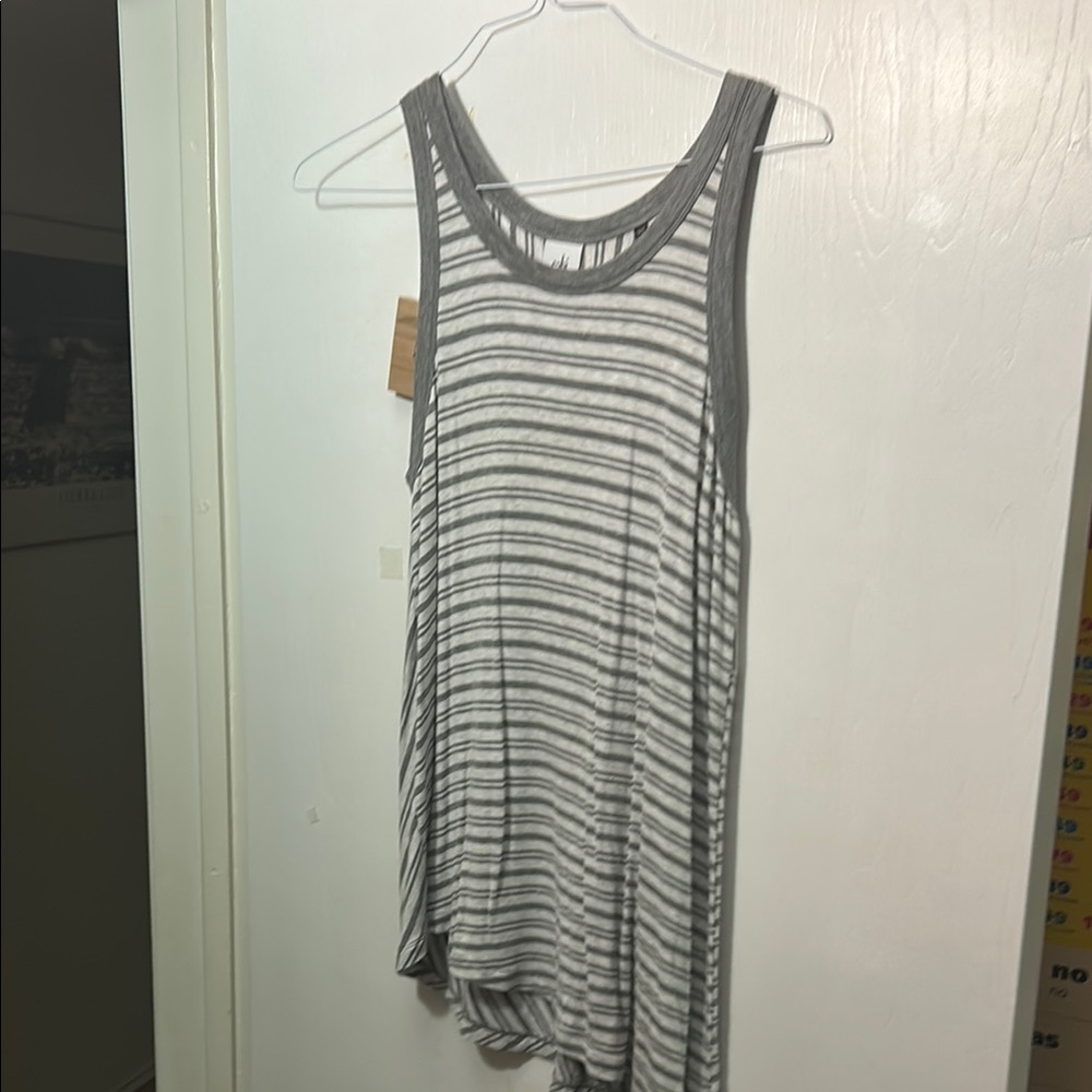 Striped Gray Sleeveless Top